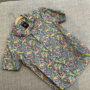 Super Massive Abstract Print Button Up Hawaiian Shirt